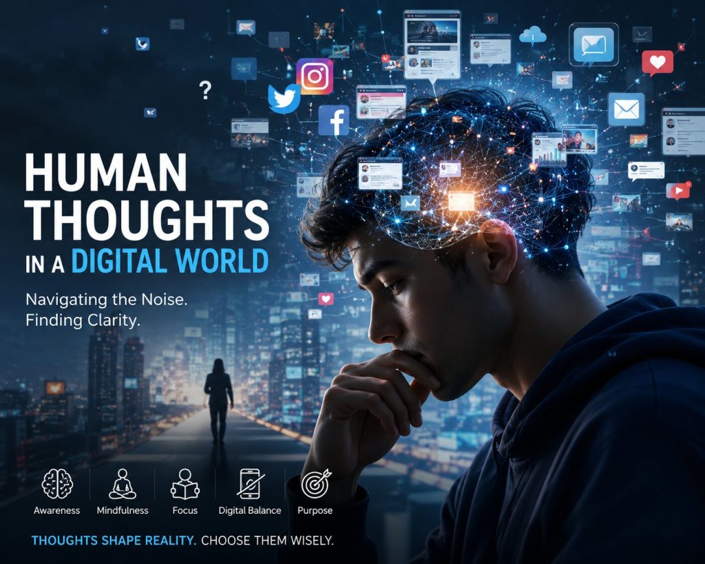 image of human thoughts in a digital world